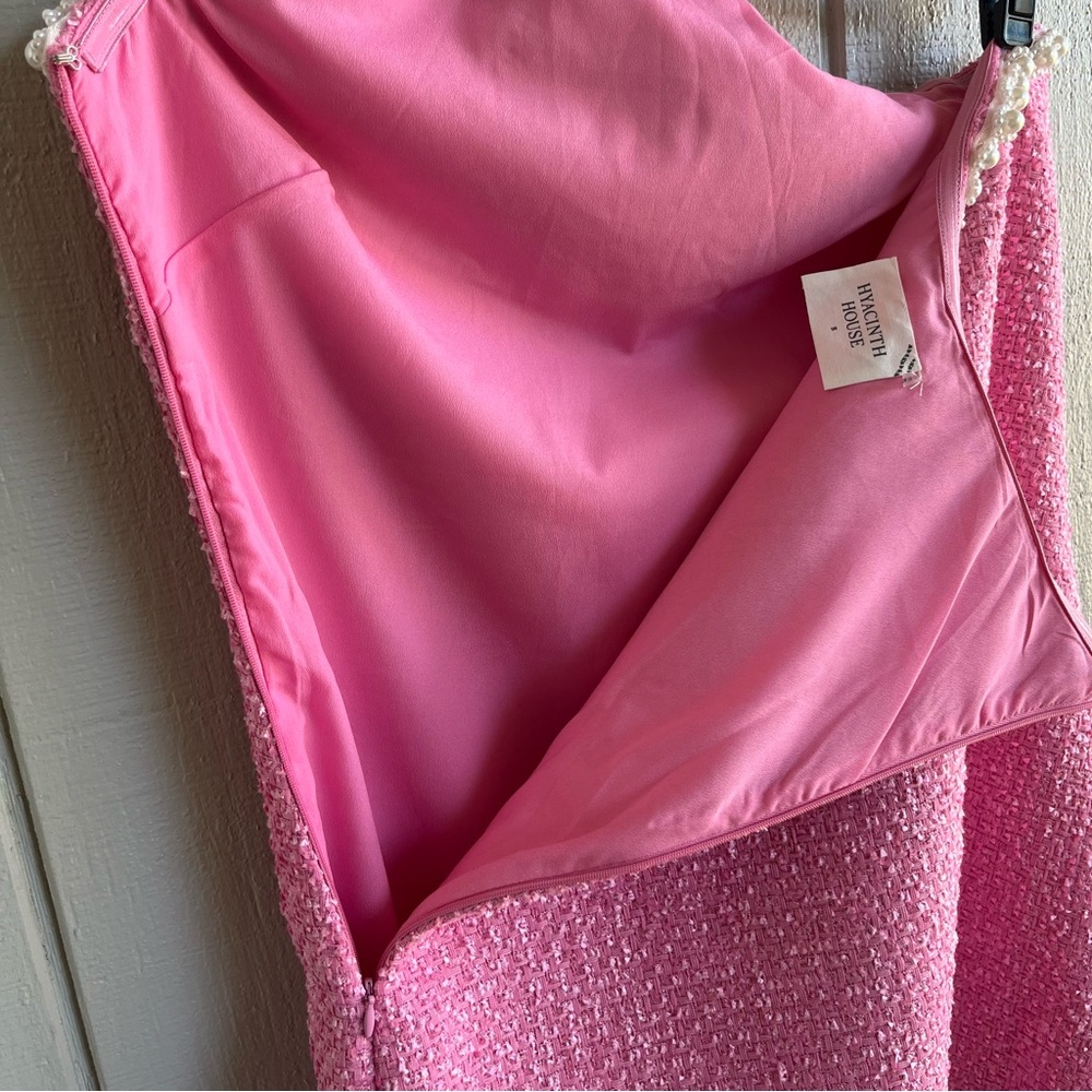 Tuckernuck Hyacinth House Pink Tweed & Pearl Petra Mini Dress Size S - Picture 9 of 13